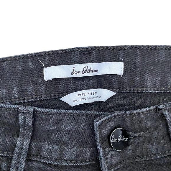 Sam Edelman “The Kitten” Skinny Ankle Mid Rise Black Jeans 28 - Picture 12 of 13